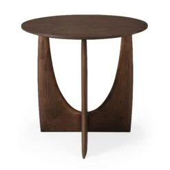Ethnicraft Teak Geometric Side Table -Trit Houses Shop 10196 Teak Geometric brown profile table side cut web