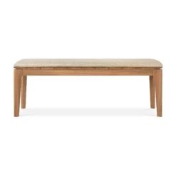 Ethnicraft Teak Bok Outdoor 2 Seater Bench - Fabric -Trit Houses Shop 10383 Bokoutdoorbench137 teak Naturalfabric front1 cut WEB