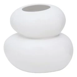 Earthernware Vase - Pebble White