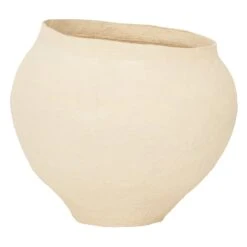 Sandia Cotton Mache Pot - Natural
