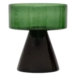 Watercress Glass Candle Holder - Green