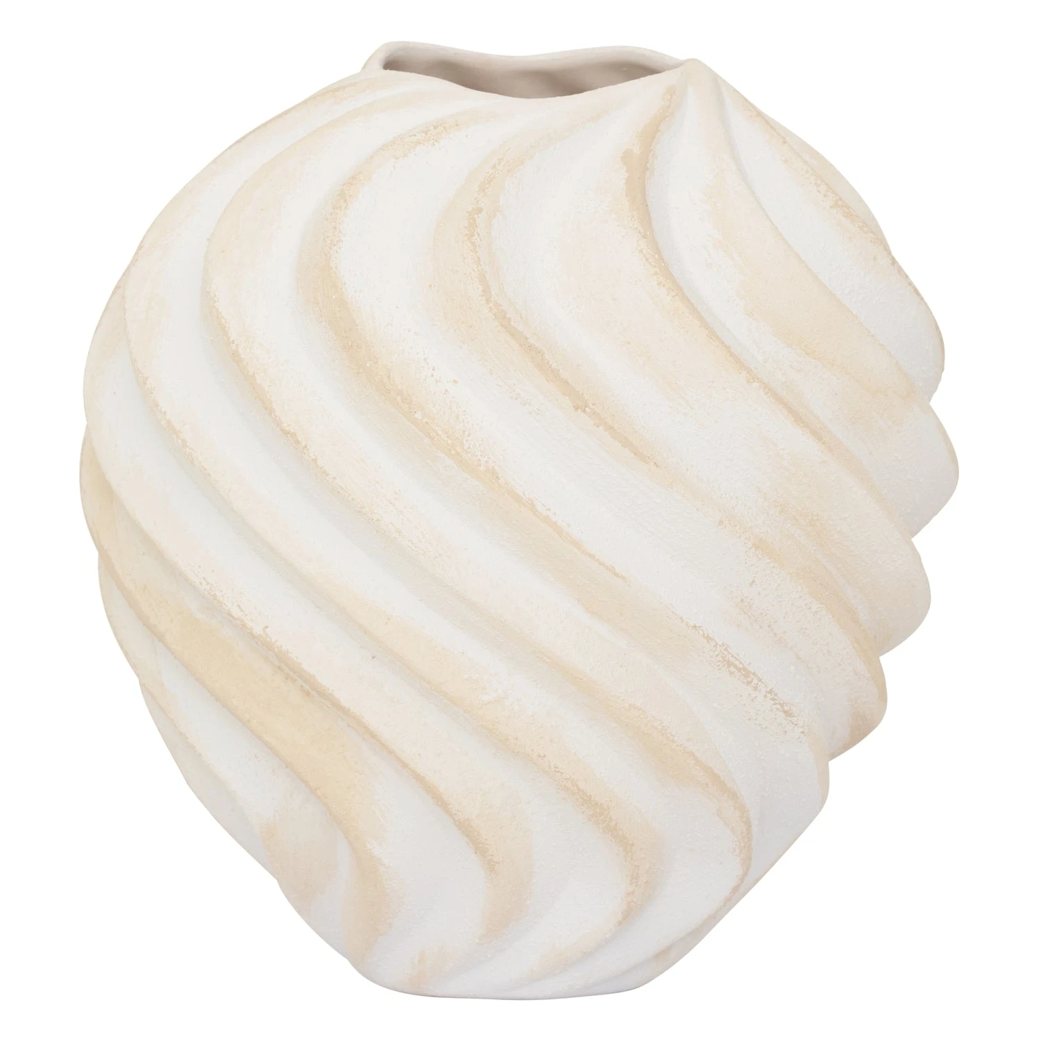 Ribbed Ceramic Vase - Sand 1 Ribbed Ceramic Vase - Sand