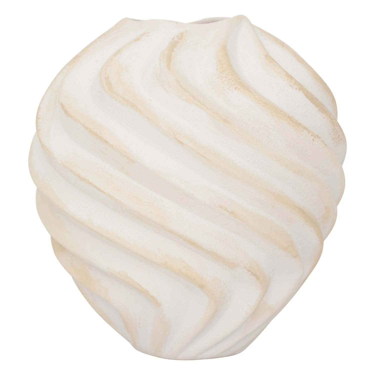 Ribbed Ceramic Vase - Sand 2 Ribbed Ceramic Vase - Sand - Image 2