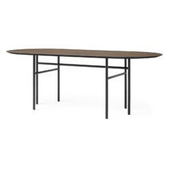 Snaregade Oval Dining Table -Trit Houses Shop 1151849 Snaregade Dining Table Oval Black Steel Dark Stained Oak Angle web