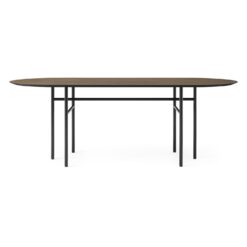 Snaregade Oval Dining Table -Trit Houses Shop 1151849 Snaregade Dining Table Oval Black Steel Dark Stained Oak Front