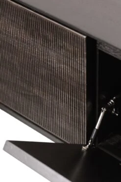 Ethnicraft Teak Grooves TV Cupboard - 1 Flip-down Door/1 Drawer -Trit Houses Shop 12255TeakGroovesTVcupboard 1door 1drawer det02 cut WEB