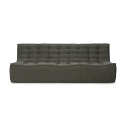 Ethnicraft N701 3 Seater Sofa -Trit Houses Shop 20256 Sofa N701 3 seater Moss Eco fabric front cut WEB