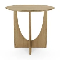 Ethnicraft Oak Geometric Side Table