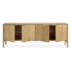 Ethnicraft Oak PI Sideboard - 4 Doors -Trit Houses Shop 51319PISideboard 4doors osmo 230 45 83 front2 cut HQ