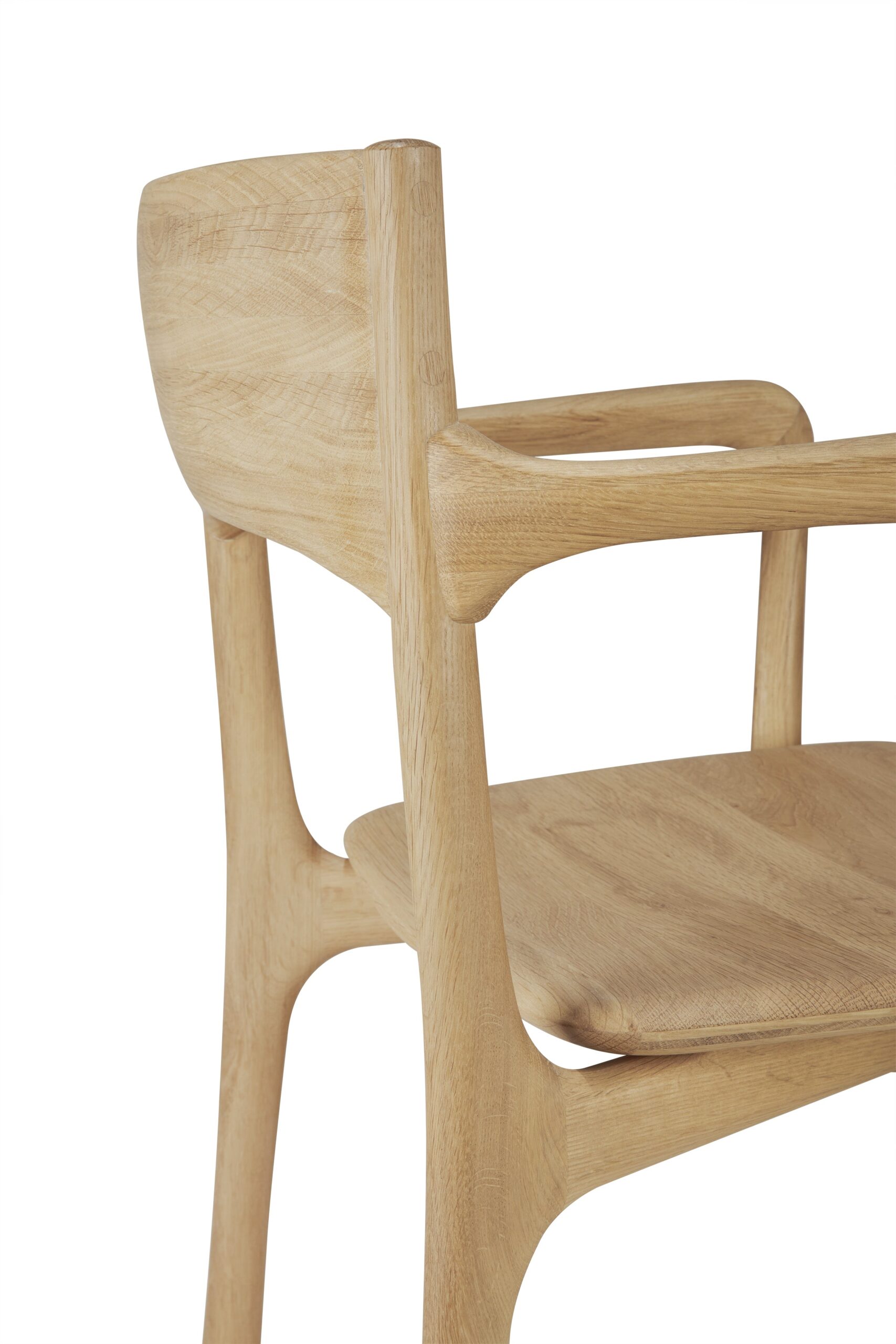 Ethnicraft Oak PI Dining Chair With Armrest 5 Ethnicraft Oak PI Dining Chair With Armrest - Image 5