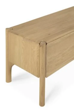 Ethnicraft Oak PI TV Cupboard - 1 Flip-down Door/2 Drawers -Trit Houses Shop 51344 51345 PI TV cupboard oak det02 cut HQ