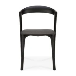 Ethnicraft Oak Bok Dining Chair -Trit Houses Shop 51491 Oak Bok black dining chair front cut web