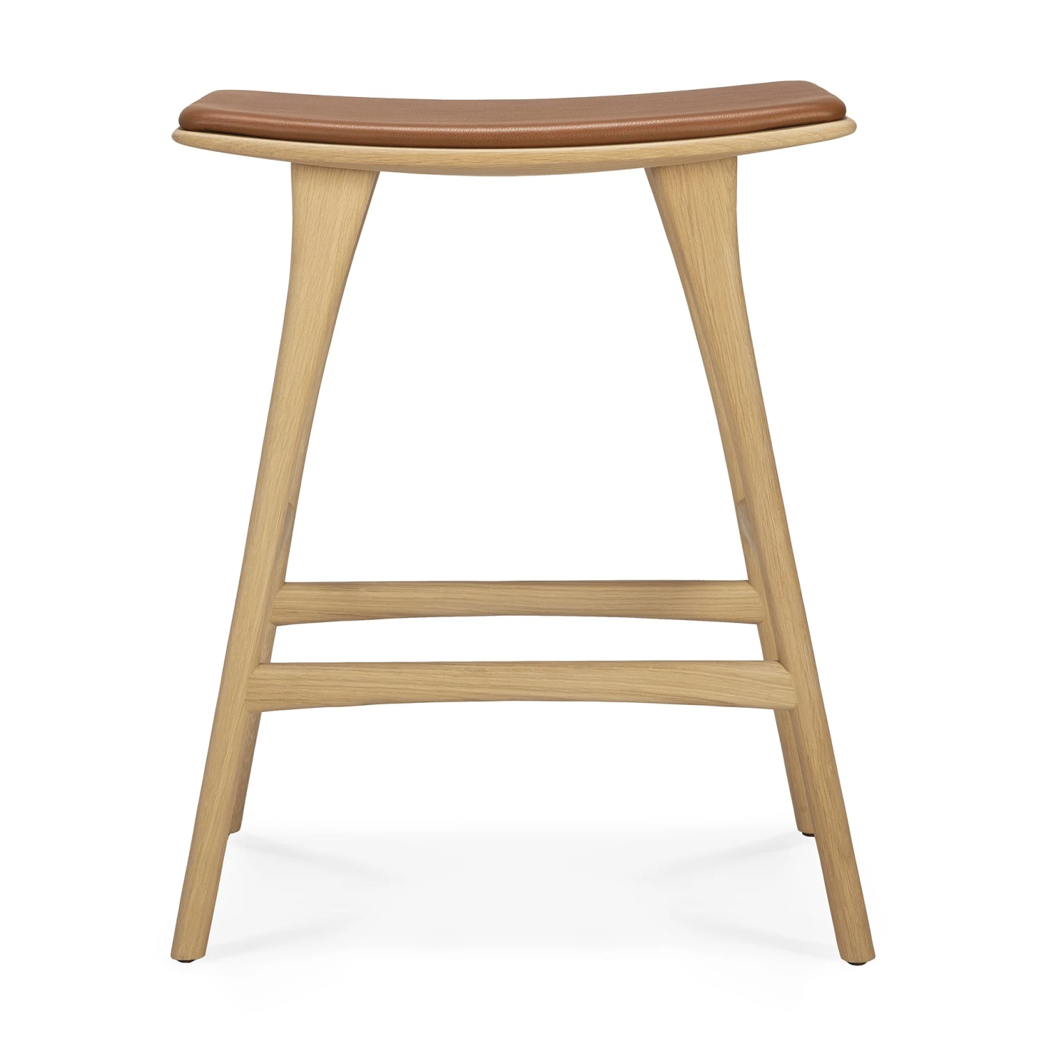 Ethnicraft Oak Osso Counter Stool - Leather 2 Ethnicraft Oak Osso Counter Stool - Leather - Image 2