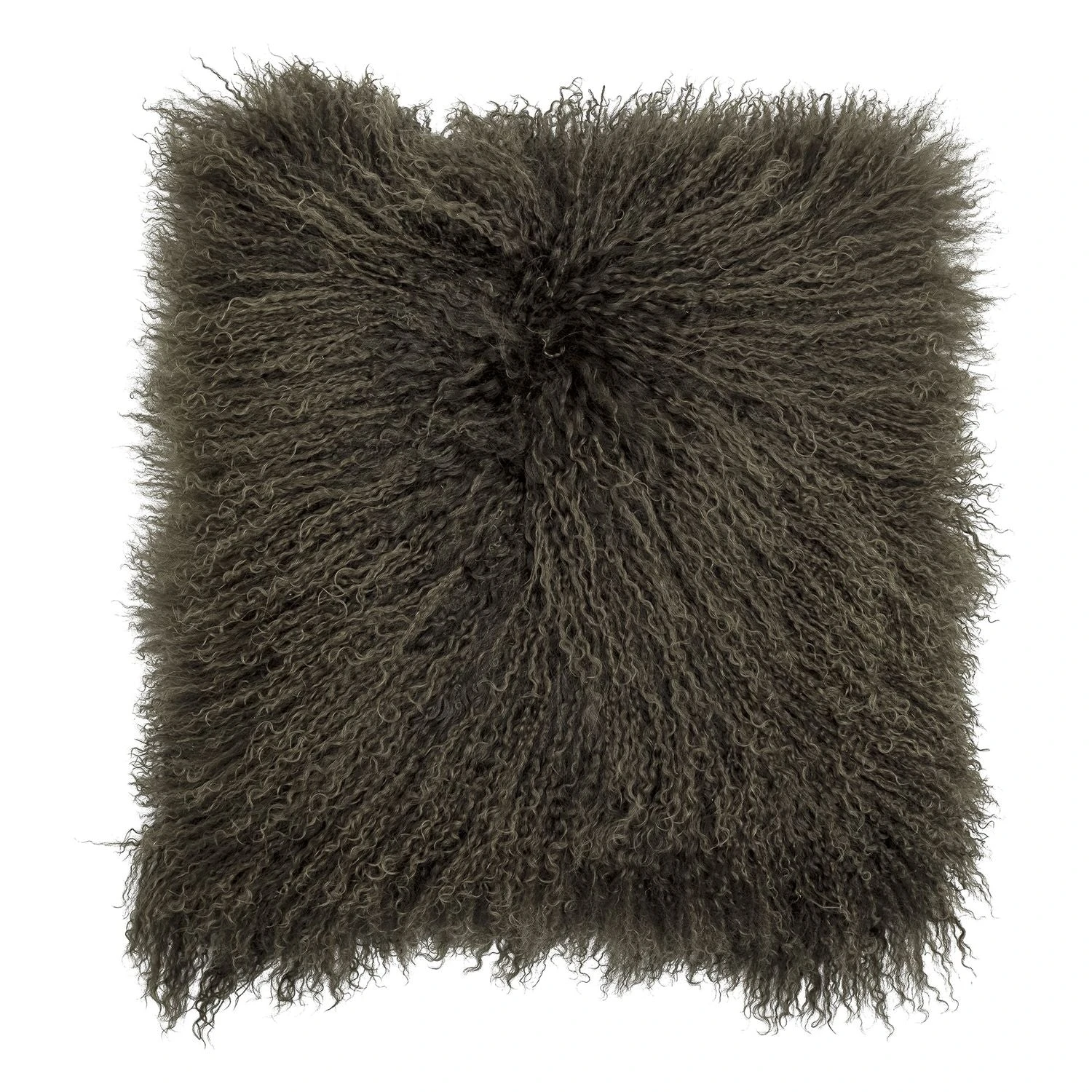 Bloomingville Pansy Lambskin Tibetian Cushion - Green 1 Bloomingville Pansy Lambskin Tibetian Cushion - Green