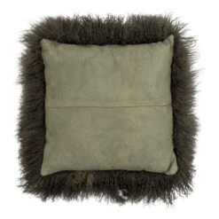 Bloomingville Pansy Lambskin Tibetian Cushion - Green 3 Bloomingville Pansy Lambskin Tibetian Cushion - Green -Trit Houses Shop 82055312 1