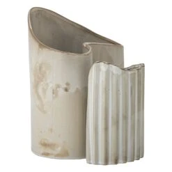 Bloomingville Henaj Stoneware Vase - Brown - Set Of 2 6 Bloomingville Henaj Stoneware Vase - Brown - Set Of 2 -Trit Houses Shop 82058137 1