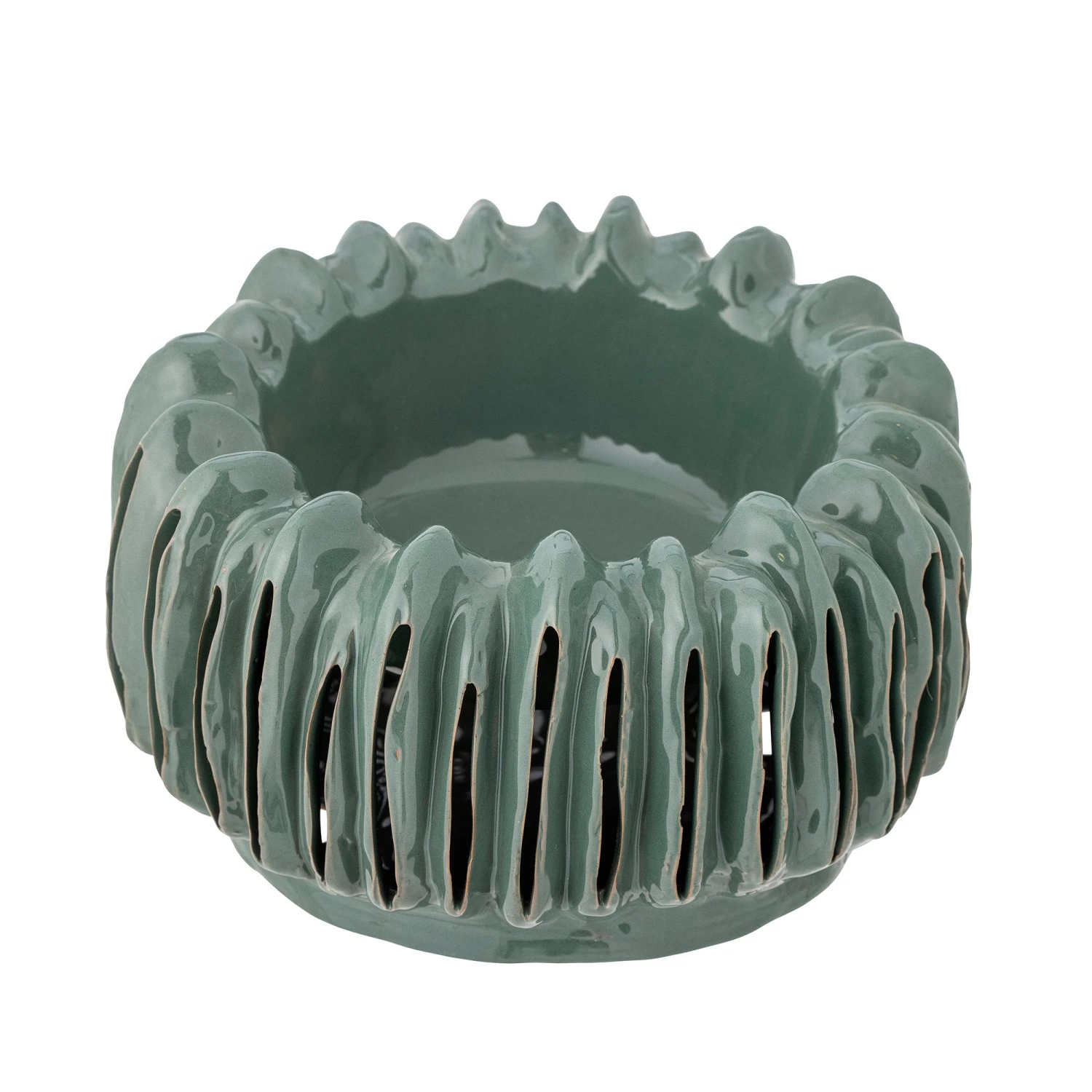 Bloomingville Mavel Stoneware Flowerpot - Green 2 Bloomingville Mavel Stoneware Flowerpot - Green - Image 2