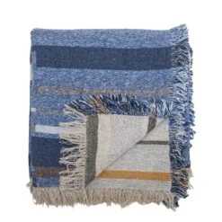 Bloomingville Toscana Recycled Cotton Throw - Blue