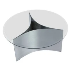 Arc Table 38 Arc Table -Trit Houses Shop Arc Mediumtable Brushedsteelwithtransparentglass V1 300dpi