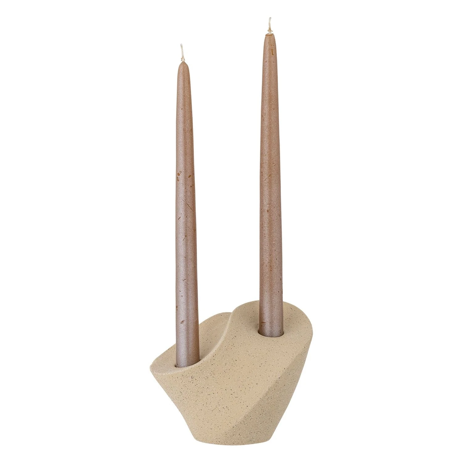 Bloomingville Brent Stoneware Candle Holder - Nature 2 Bloomingville Brent Stoneware Candle Holder - Nature - Image 2