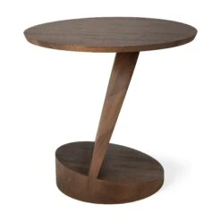 Ethnicraft Teak Oblic Side Table -Trit Houses Shop ETH B03 1 032 Brown 03