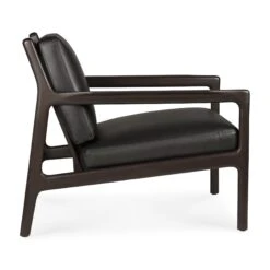 Ethnicraft Mahogany Jack Lounge Chair -Trit Houses Shop ETH C01 1 011 Black Leather 03