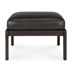 Ethnicraft Mahogany Jack Foot Stool 16 Ethnicraft Mahogany Jack Foot Stool -Trit Houses Shop ETH C04 1 021 Black Leather 01