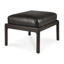 Ethnicraft Mahogany Jack Foot Stool 15 Ethnicraft Mahogany Jack Foot Stool -Trit Houses Shop ETH C04 1 021 Black Leather 02