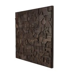 Ethnicraft Square Bricks Wall Art -Trit Houses Shop ETH G01 1 002 Dark Brown 02
