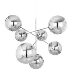Tom Dixon Globe Large Chandelier 8 Tom Dixon Globe Large Chandelier -Trit Houses Shop GLOBE Large Chandelier Silver FrontOn Off NoShadow