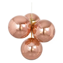 Tom Dixon Globe Small Chandelier 9 Tom Dixon Globe Small Chandelier -Trit Houses Shop GLOBE Small Chandelier Copper FrontOn Off NoShadow