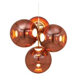 Tom Dixon Globe Small Chandelier 11 Tom Dixon Globe Small Chandelier -Trit Houses Shop GLOBE Small Chandelier Copper FrontOn On NoShadow