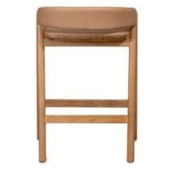 Inlay Counter Stool With Leather Backrest -Trit Houses Shop Inlaystool withupholsteredback TOLVDeepEtchImages 1