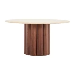 Kora Travertine Round Dining Table