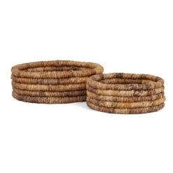 DBodhi Caterpillar Ambang Low Basket Two Tone - Set Of 2