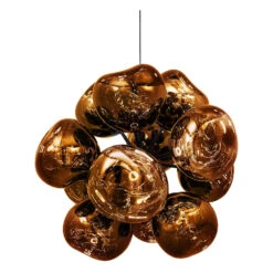 Tom Dixon Melt Burst Chandelier -Trit Houses Shop MELT Burst Chandelier Gold LED FrontOn On NoShadowDIFF