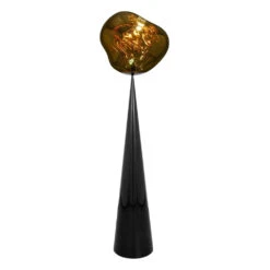 Tom Dixon Melt Cone Fat Floor Lamp -Trit Houses Shop MELT CONEFatFloor 50cmGold LED Side On NoShadow Diff