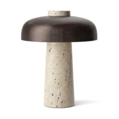 Reverse Travertine Table Lamp