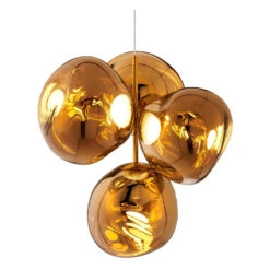 Tom Dixon Melt Small Chandelier 23 Tom Dixon Melt Small Chandelier -Trit Houses Shop MeltChandelierSmallGoldFrontDiffuser