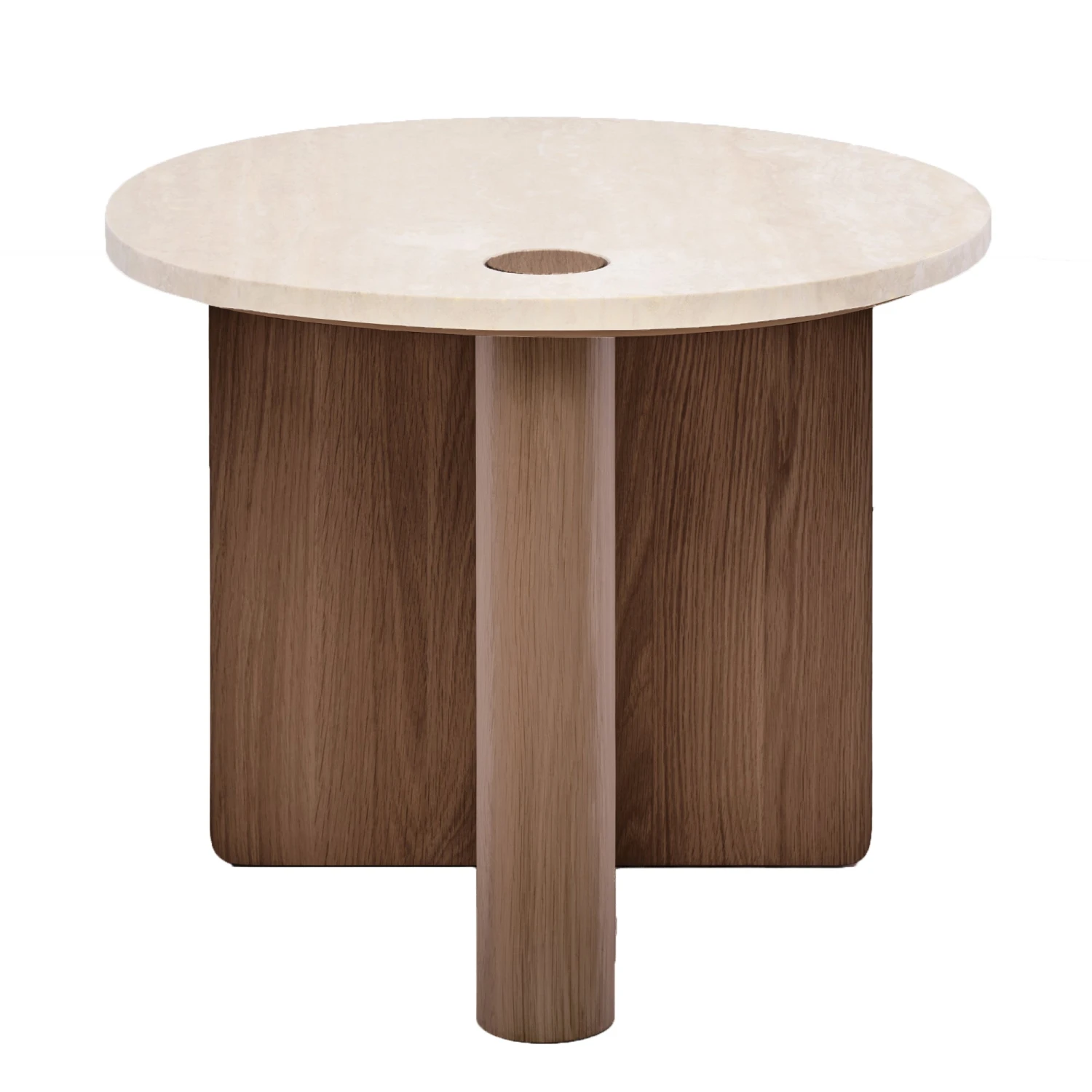 Pivot Round Travertine Side Table 1 Pivot Round Travertine Side Table
