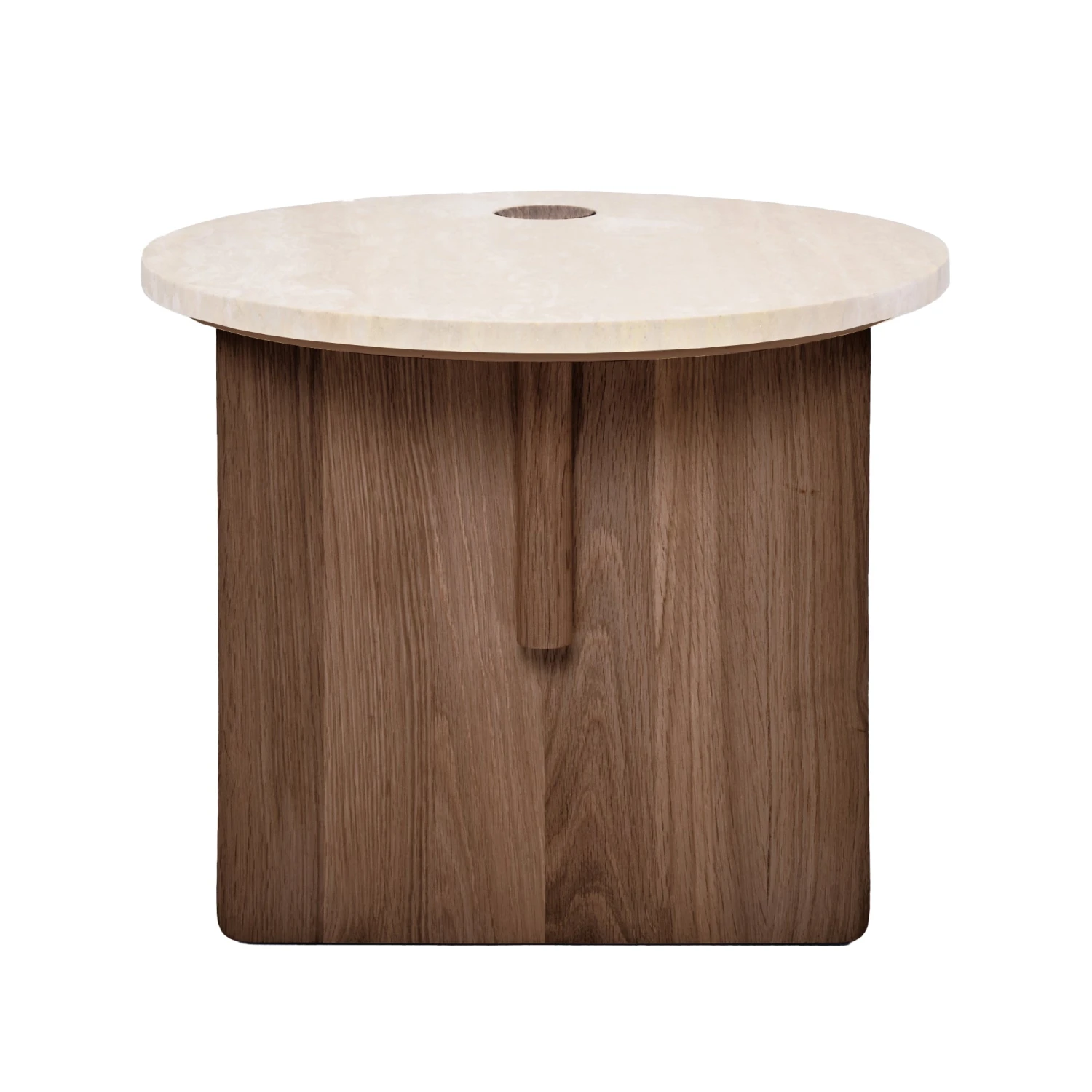 Pivot Round Travertine Side Table 3 Pivot Round Travertine Side Table - Image 3