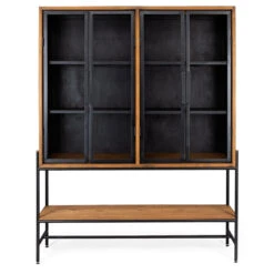 DBodhi Outline Cabinet - 4 Glass Doors/1 Open Rack