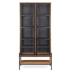 DBodhi Outline Cabinet - 2 Glass Doors/1 Open Rack