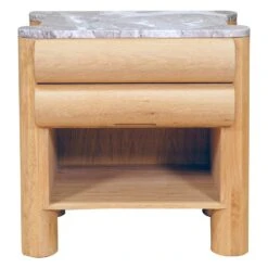 Bubbles 1 Drawer Bedside Table 25 Bubbles 1 Drawer Bedside Table -Trit Houses Shop PF4 Bubbles 1 Drawer Bedside Table White Oak Grey Marble 01