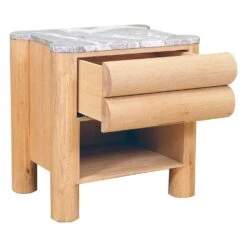 Bubbles 1 Drawer Bedside Table 27 Bubbles 1 Drawer Bedside Table -Trit Houses Shop PF4 Bubbles 1 Drawer Bedside Table White Oak Grey Marble 03