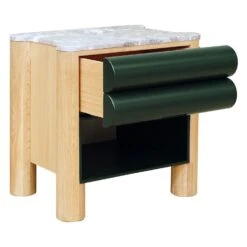 Bubbles 1 Drawer Bedside Table 19 Bubbles 1 Drawer Bedside Table -Trit Houses Shop PF4 Bubbles 1 Drawer Bedside Table White Oak Grey Marble Green Drawer 03