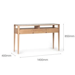 Paru Console -Trit Houses Shop PF5 Paru Console White Oak Grey Marble ProductDimensions