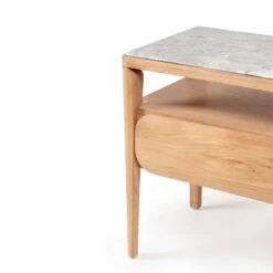 Paru Bedside Table -Trit Houses Shop PF5 ParuBedsideTableWhiteOak GreyMarble 06