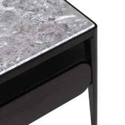 Paru Bedside Table -Trit Houses Shop Paru Bedside Table Black Oak Grey Marble 05