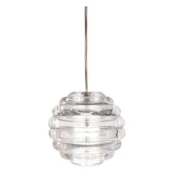 Tom Dixon Press Sphere Pendant Lamp 17 Tom Dixon Press Sphere Pendant Lamp -Trit Houses Shop Press Pendant Mini Sphere Clear 3000K LED FRONT ON